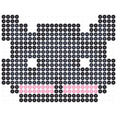 Black Cat Face Perler bead pattern
