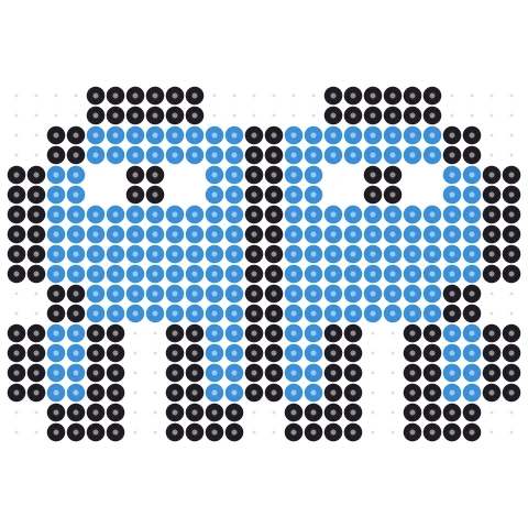 Blue Frog Perler bead pattern