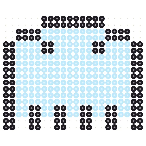 Blue Ghost Perler bead pattern