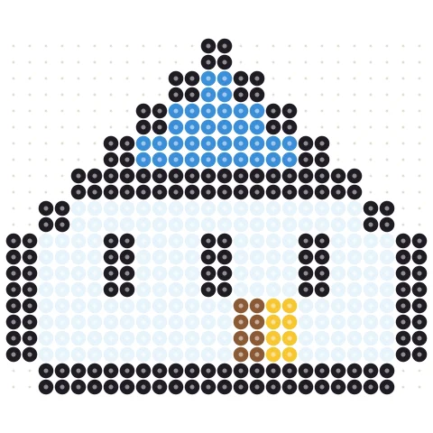 Blue House Perler bead pattern