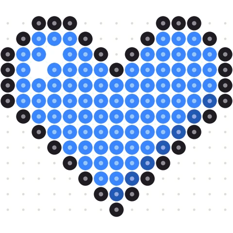 Blue Pixel Heart