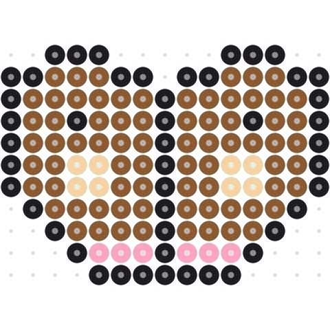 Brown Wolf Perler bead pattern