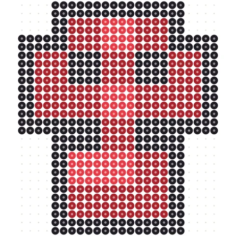 Fat Pixel Mushroom Perler bead pattern