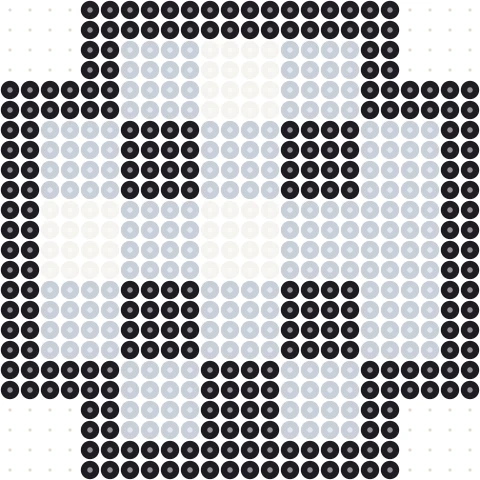 Fat Pixel Skull Perler bead pattern