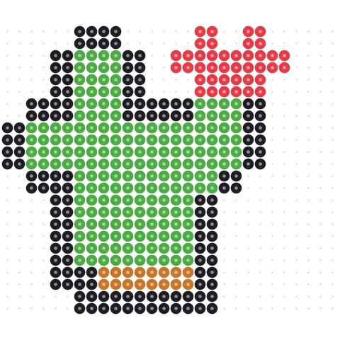 Flowering Cactus Perler bead pattern