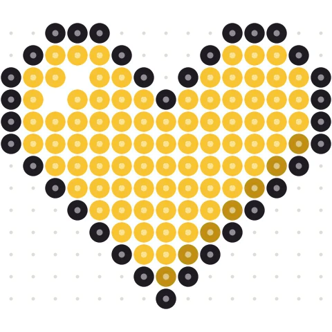 Gold Pixel Heart