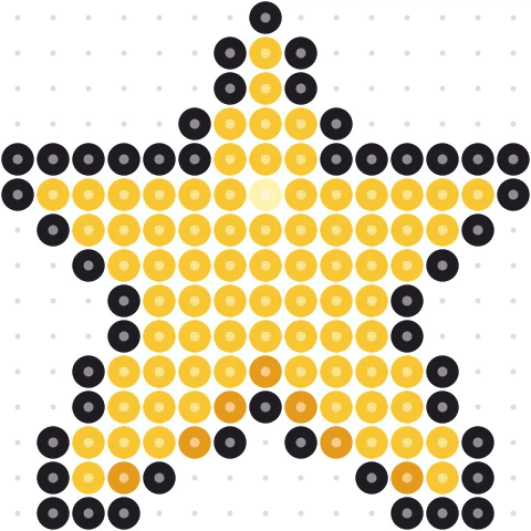Golden Star Perler bead pattern