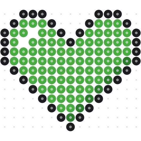 Green Pixel Heart