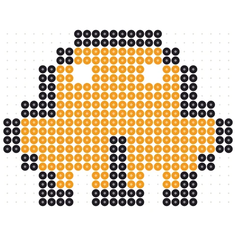 Orange Dino Perler bead pattern