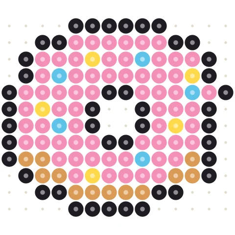 Pink Donut Perler bead pattern