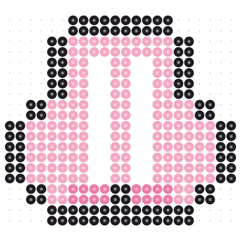 Pink Penguin Perler bead pattern