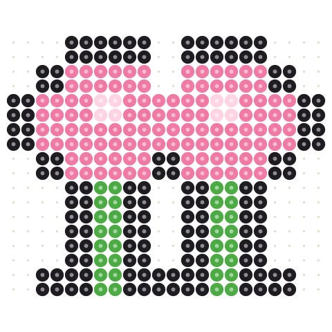 Pink Rose Perler bead pattern