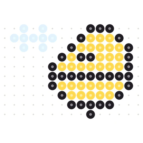 Pixel Bee Full Perler bead pattern