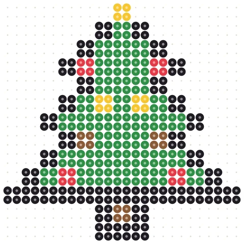 Pixel Christmas Tree Perler bead pattern