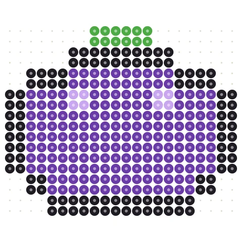 Pixel Eggplant Perler bead pattern