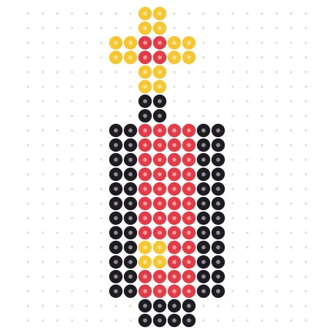 Pixel Firecracker Perler bead pattern
