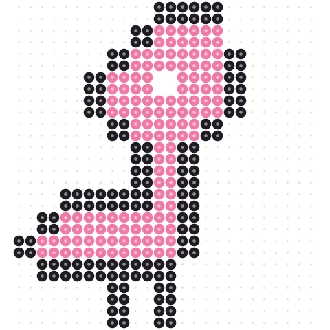 Pixel Flamingo Perler bead pattern