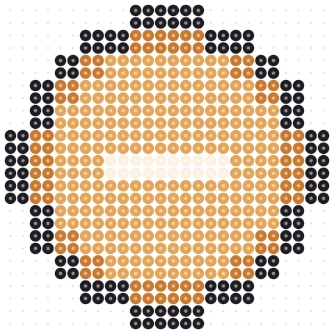 Pixel Fortune Cookie Perler bead pattern