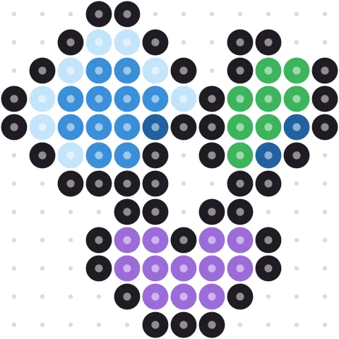 Pixel Gem Cluster Perler bead pattern
