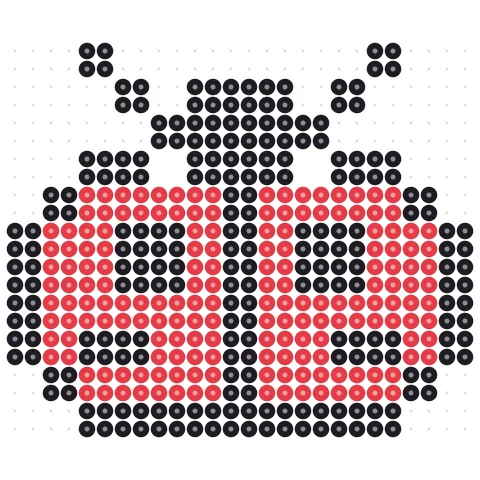 Pixel Ladybug Full Perler bead pattern