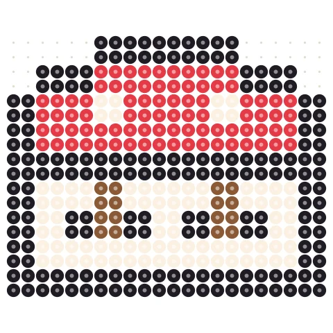 Pixel Mushroom House Perler bead pattern