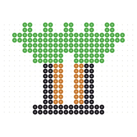 Pixel Palm Tree Perler bead pattern