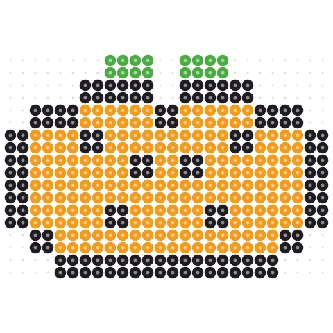 Pixel Pumpkin Perler bead pattern