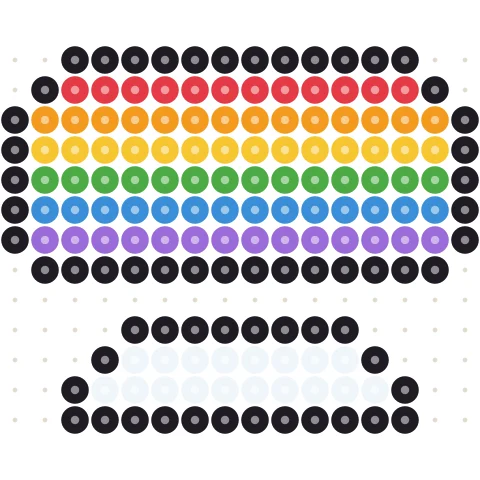 Pixel Rainbow Perler bead pattern