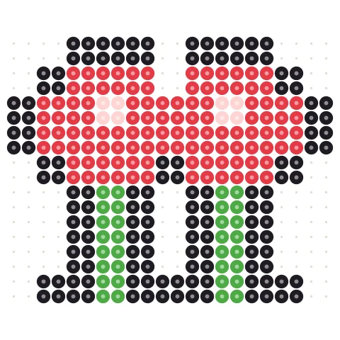 Pixel Rose Perler bead pattern