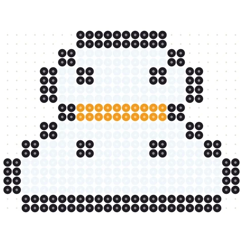 Pixel Snowman Perler bead pattern