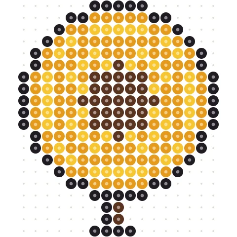 Pixel Sunflower Perler bead pattern