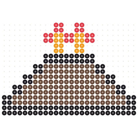 Pixel Volcano Perler bead pattern