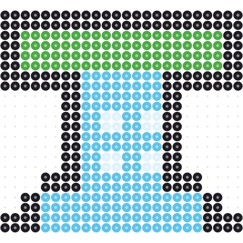 Pixel Waterfall Perler bead pattern