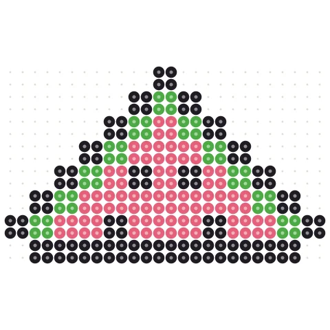 Pixel Watermelon Perler bead pattern