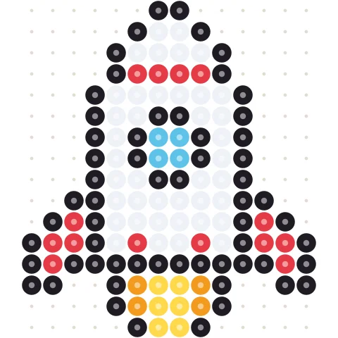 Space Rocket Perler bead pattern