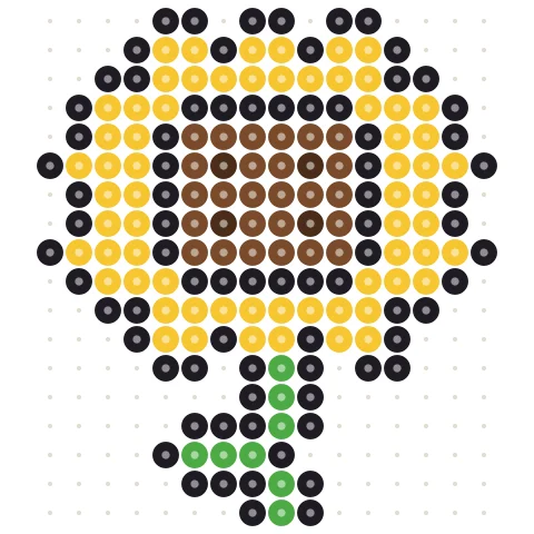 Sunflower Perler bead pattern