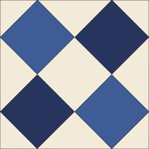 Broken Dishes Quilt Block · Indigo & Vermilion