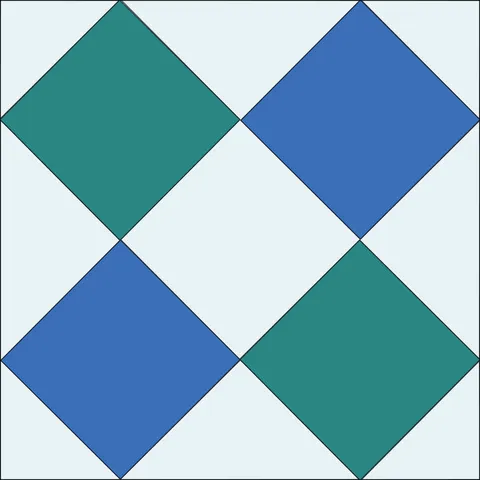 Broken Dishes Quilt Block · Ocean Breeze