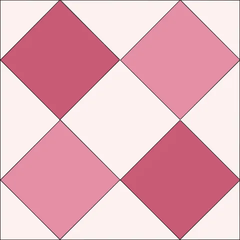 Broken Dishes Quilt Block · Spring Blossom