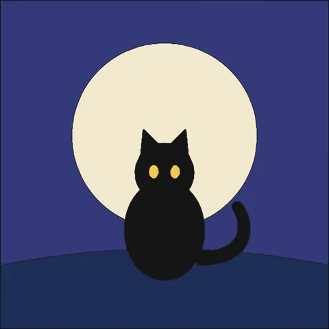 Cat and Moon