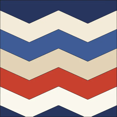 Chevron Stripes · Indigo & Vermilion