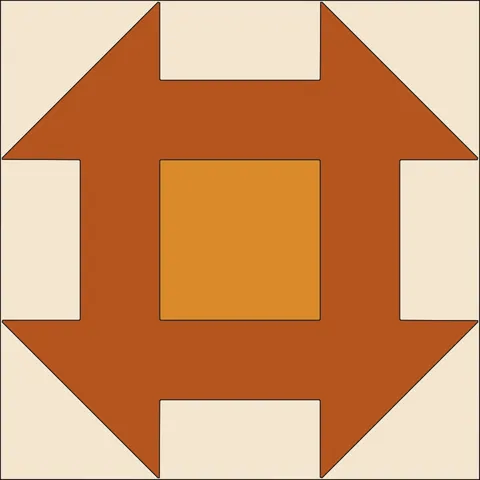 Churn Dash Quilt Block · Autumn Spice