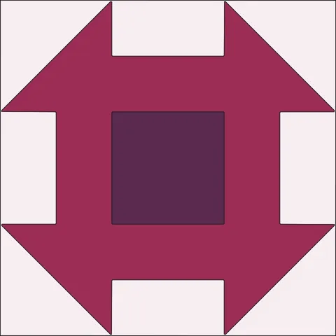 Churn Dash Quilt Block · Berry Garden
