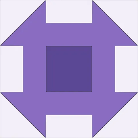 Churn Dash Quilt Block · Lavender Field