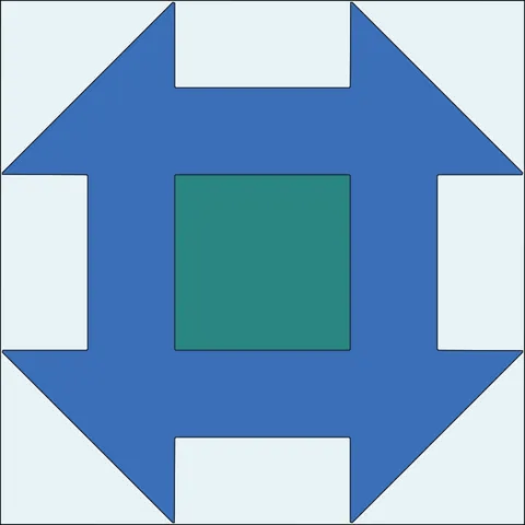 Churn Dash Quilt Block · Ocean Breeze