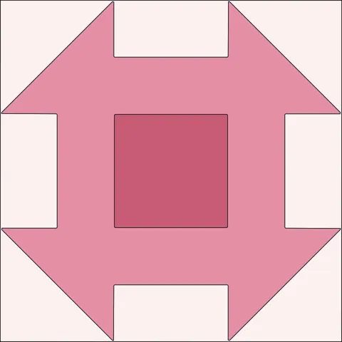 Churn Dash Quilt Block · Spring Blossom