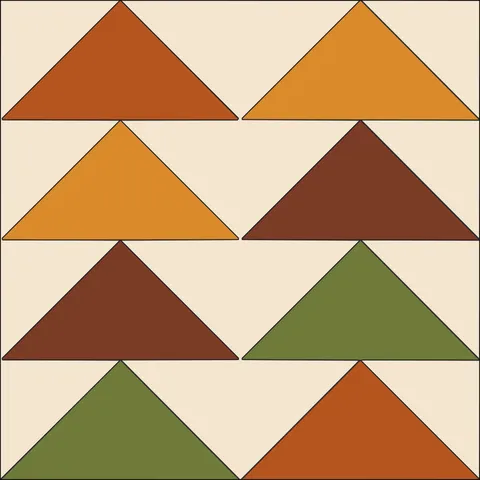 Flying Geese Quilt Block · Autumn Spice