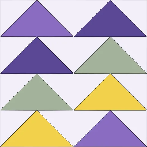 Flying Geese Quilt Block · Lavender Field