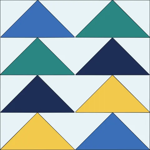 Flying Geese Quilt Block · Ocean Breeze