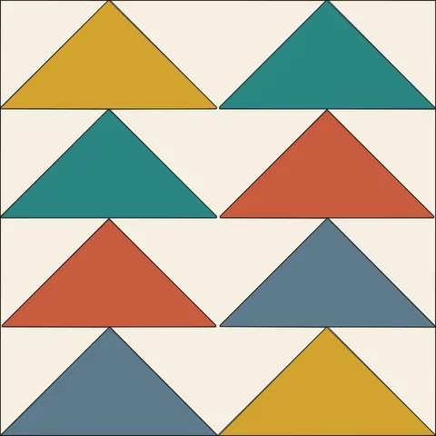 Flying Geese Quilt Block · Retro Mustard